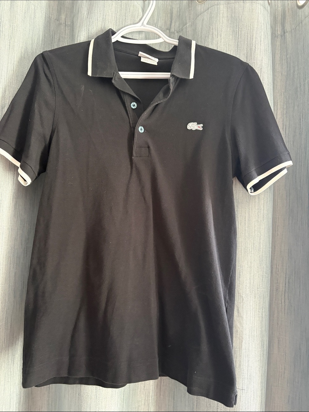 Lacoste Men’s Black Polo with White Trim